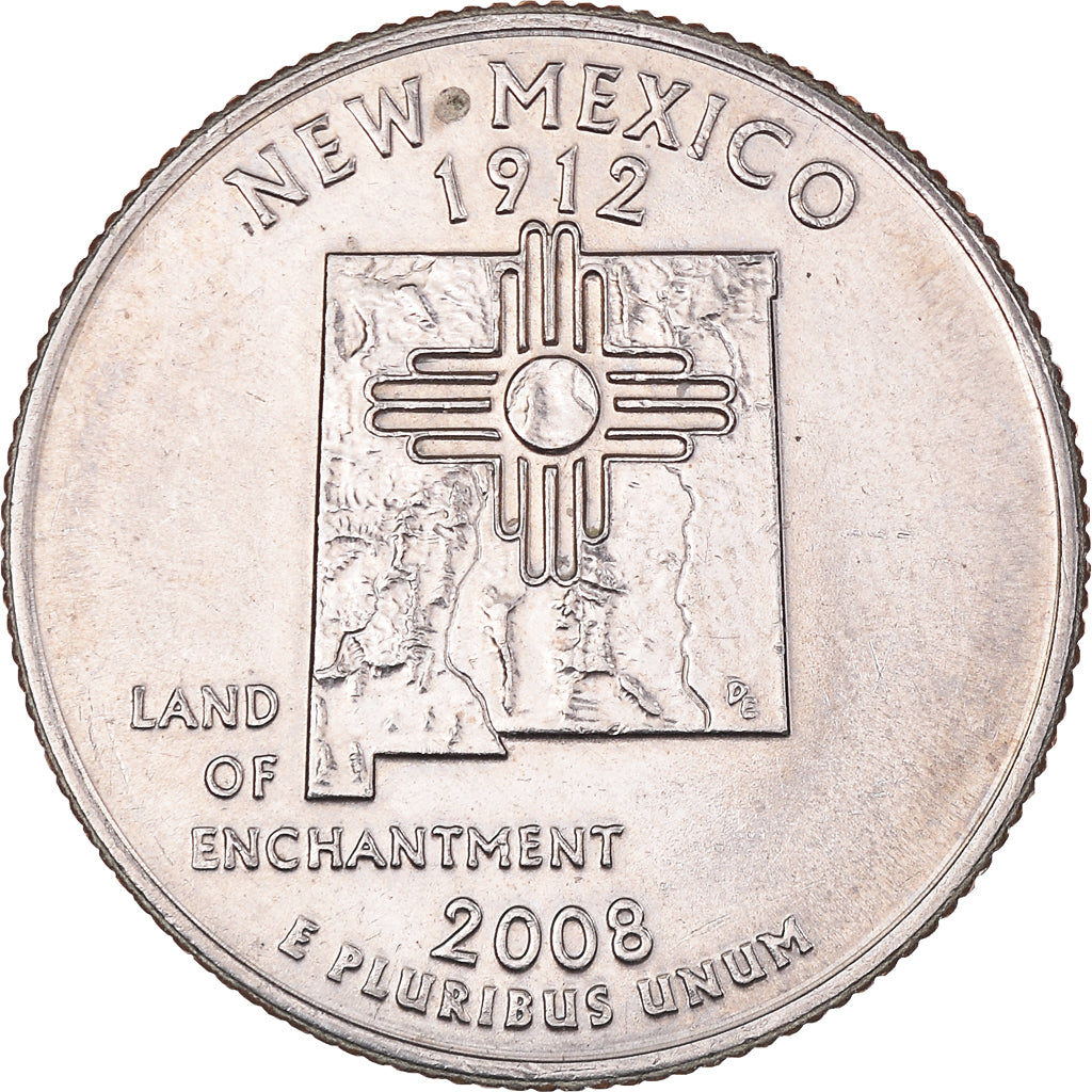 Moneta, Stati Uniti, New Mexico, Quarter, 2008, U.S. Mint, Dahlonega, SPL-, Rame