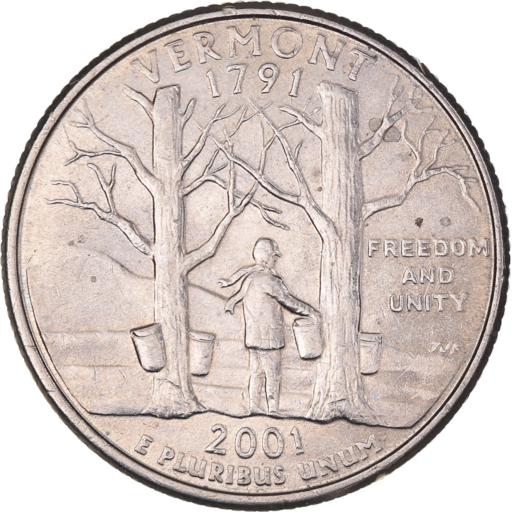 Moneta, Stati Uniti, Vermont, Quarter, 2001, U.S. Mint, Philadelphia, SPL-, Rame