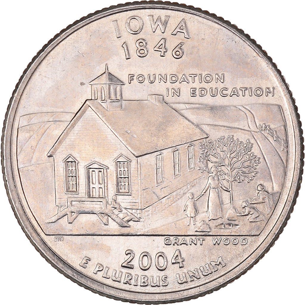 Moneta, Stati Uniti, Iowa, Quarter, 2004, U.S. Mint, Denver, SPL-, Rame