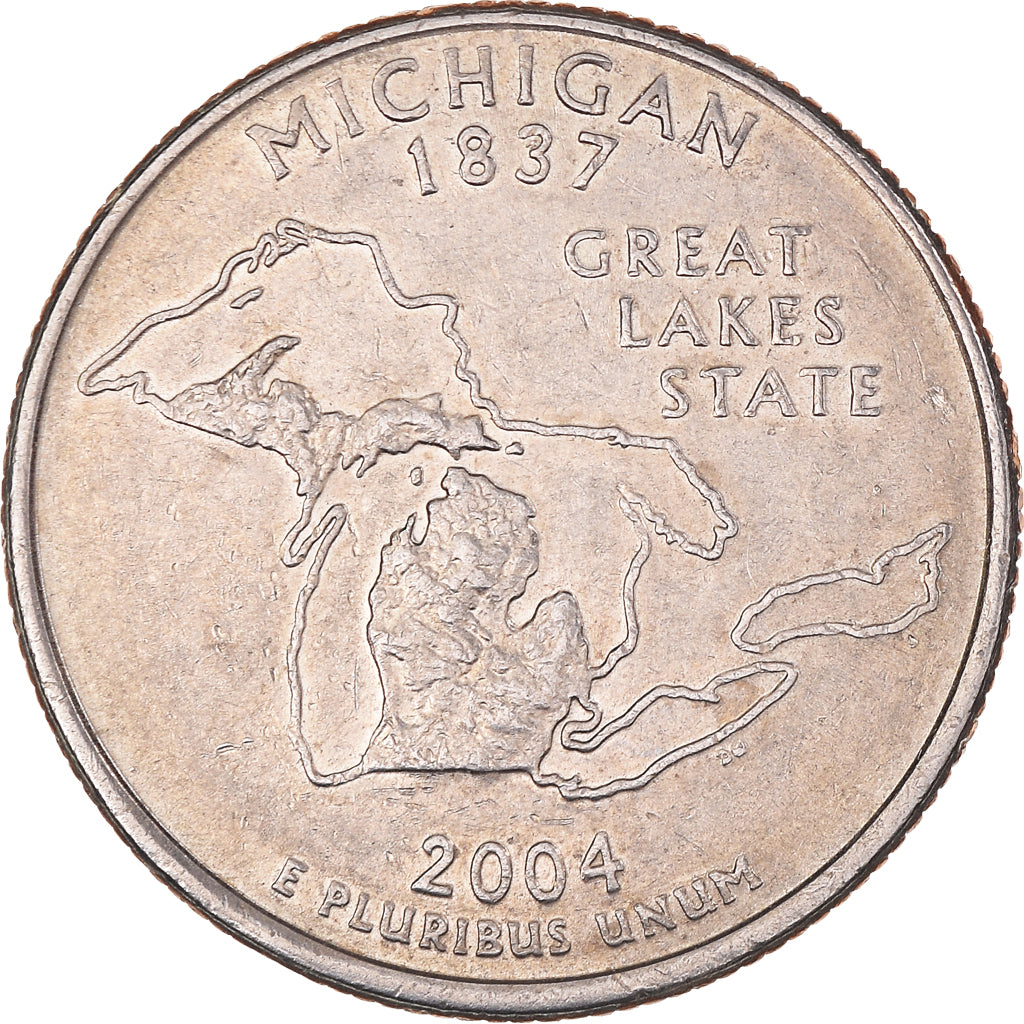 Coin, United States, Michigan, Quarter, 2004, U.S. Mint, Philadelphia