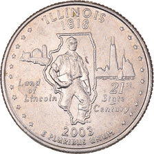 Coin, United States, Illinois, Quarter, 2003, U.S. Mint, Philadelphia