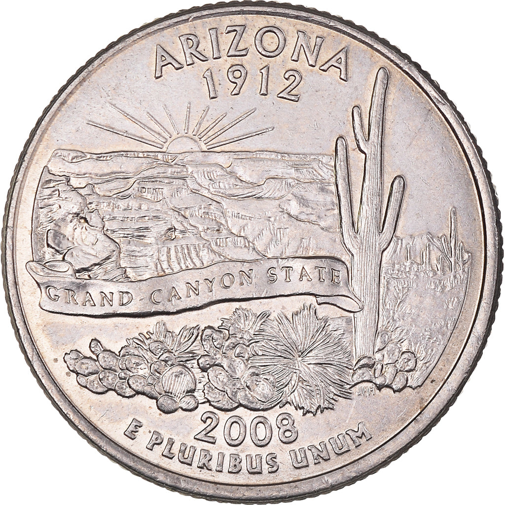 Moneta, USA, Arizona, Quarter, 2008, U.S. Mint, Philadelphia, AU(55-58)