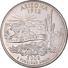Moneta, USA, Arizona, Quarter, 2008, U.S. Mint, Philadelphia, AU(55-58)