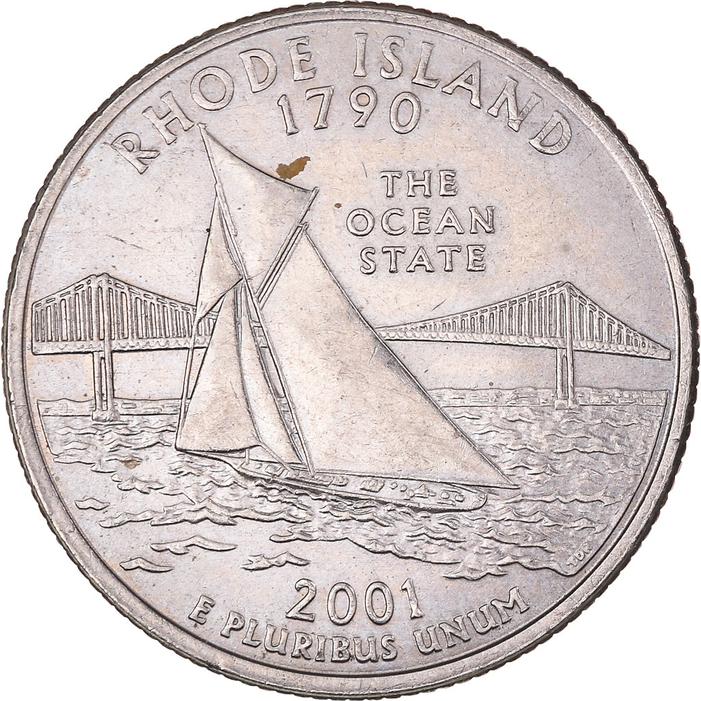 Moneta, Stati Uniti, Rhode Island, Quarter, 2001, U.S. Mint, Denver, SPL-, Rame