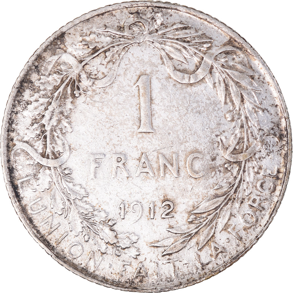 Moeda, Bélgica, Albert I, Franc, 1912, VF(30-35), Prata, KM:72