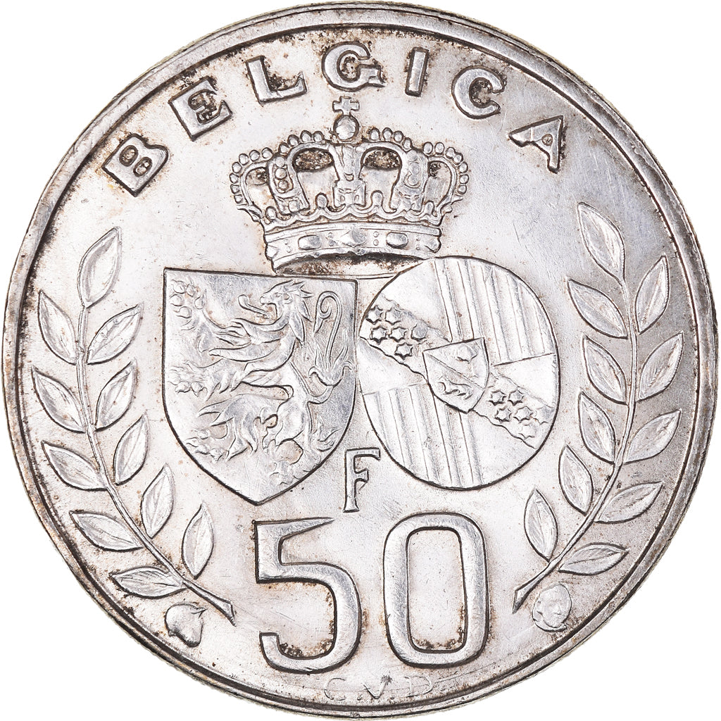 Moeda, Bélgica, Baudouin I, 50 Francs, 50 Frank, 1960, AU(50-53), Prata