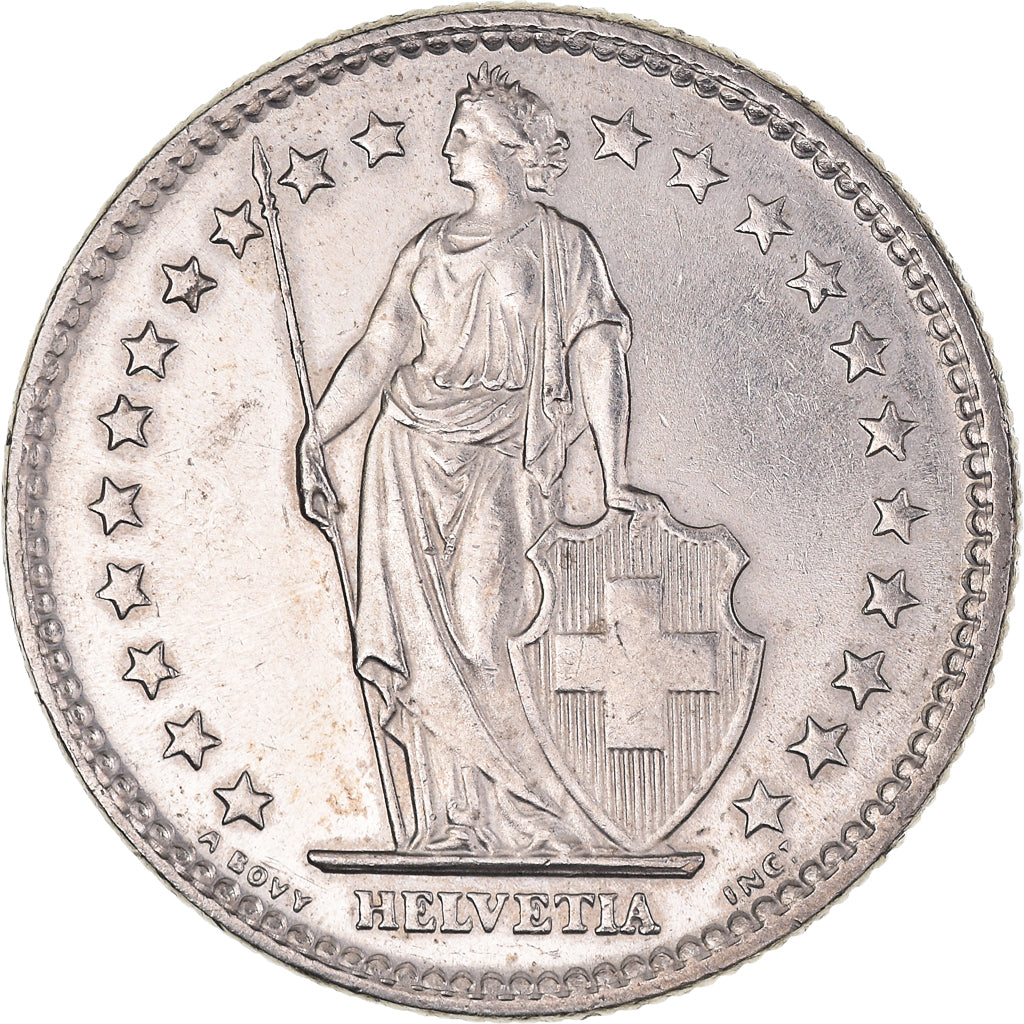 Moneta, Szwajcaria, 2 Francs, 1978, Bern, AU(50-53), Miedź-Nikiel, KM:21a.1