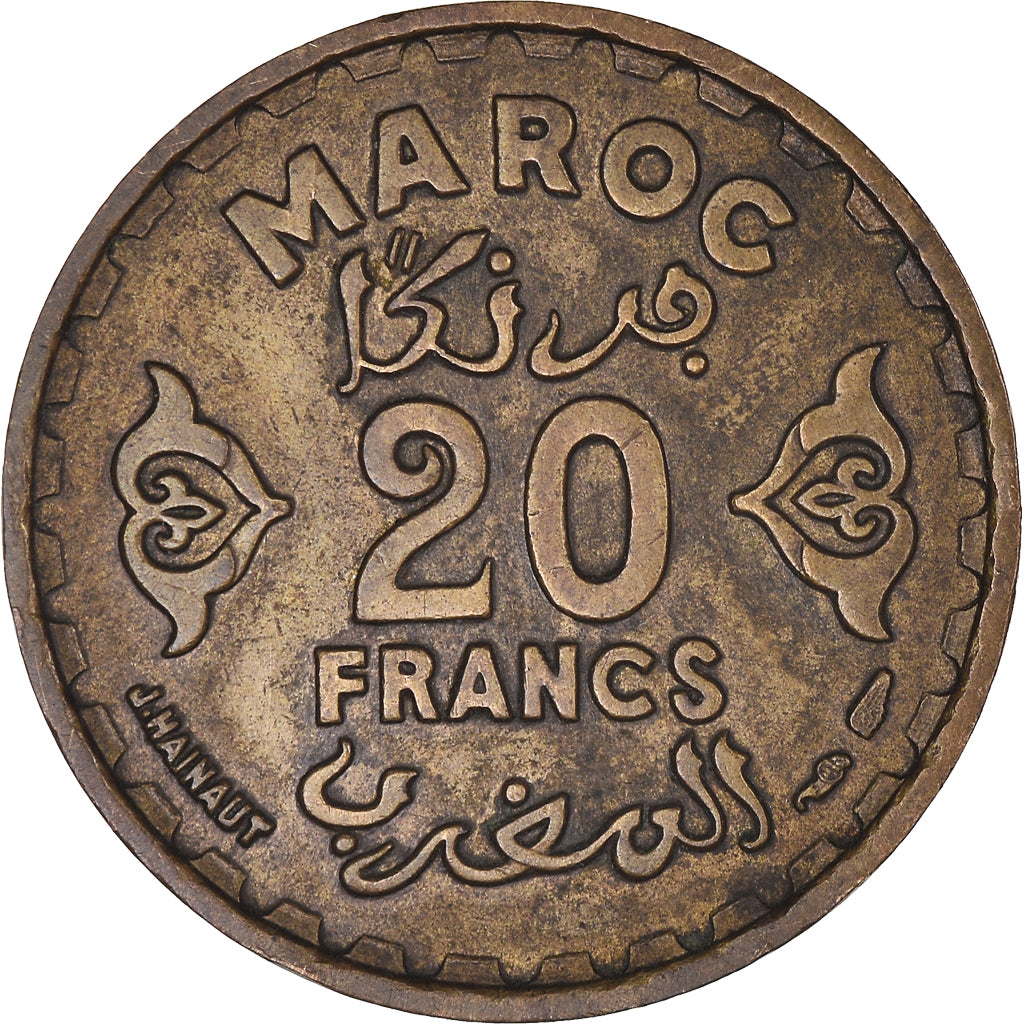 Moneta, Marocco, Mohammed V, 20 Francs, AH 1371/1952, Paris, BB