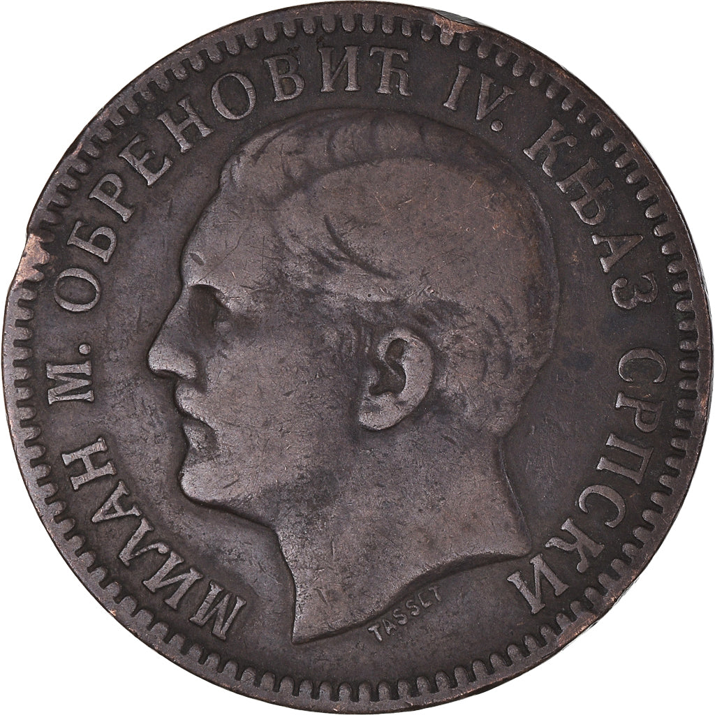 Monnaie, Serbie, Milan I, 10 Para, 1879, TB+, Bronze, KM:8