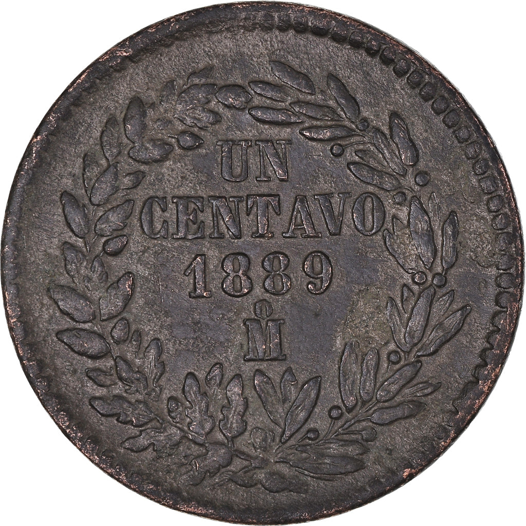 Moneda, México, Centavo, 1889, Mexico City, MBC, Cobre, KM:391.6