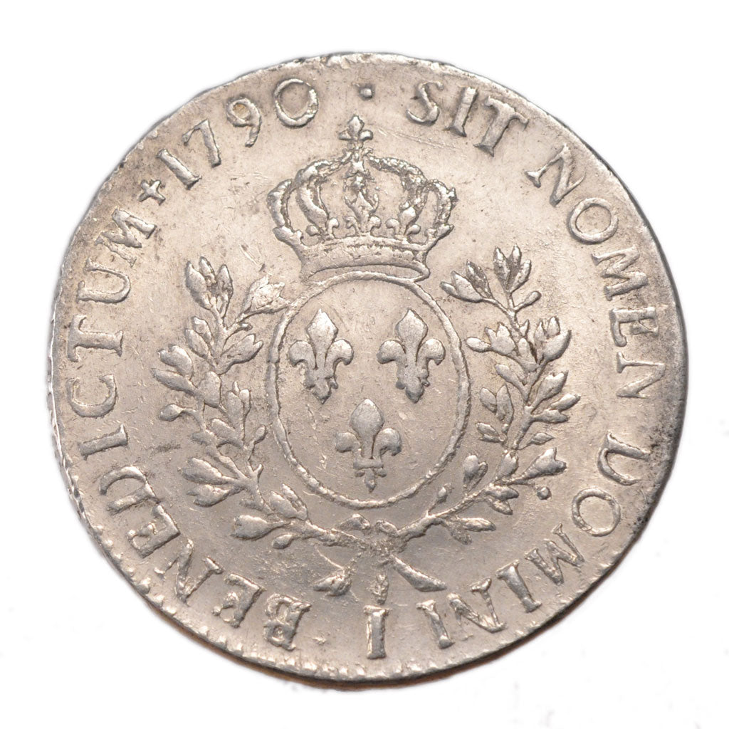 FRANCE, Écu aux branches d'olivier, ECU, 1790, Limoges, KM #564.7, AU(55-58), ..