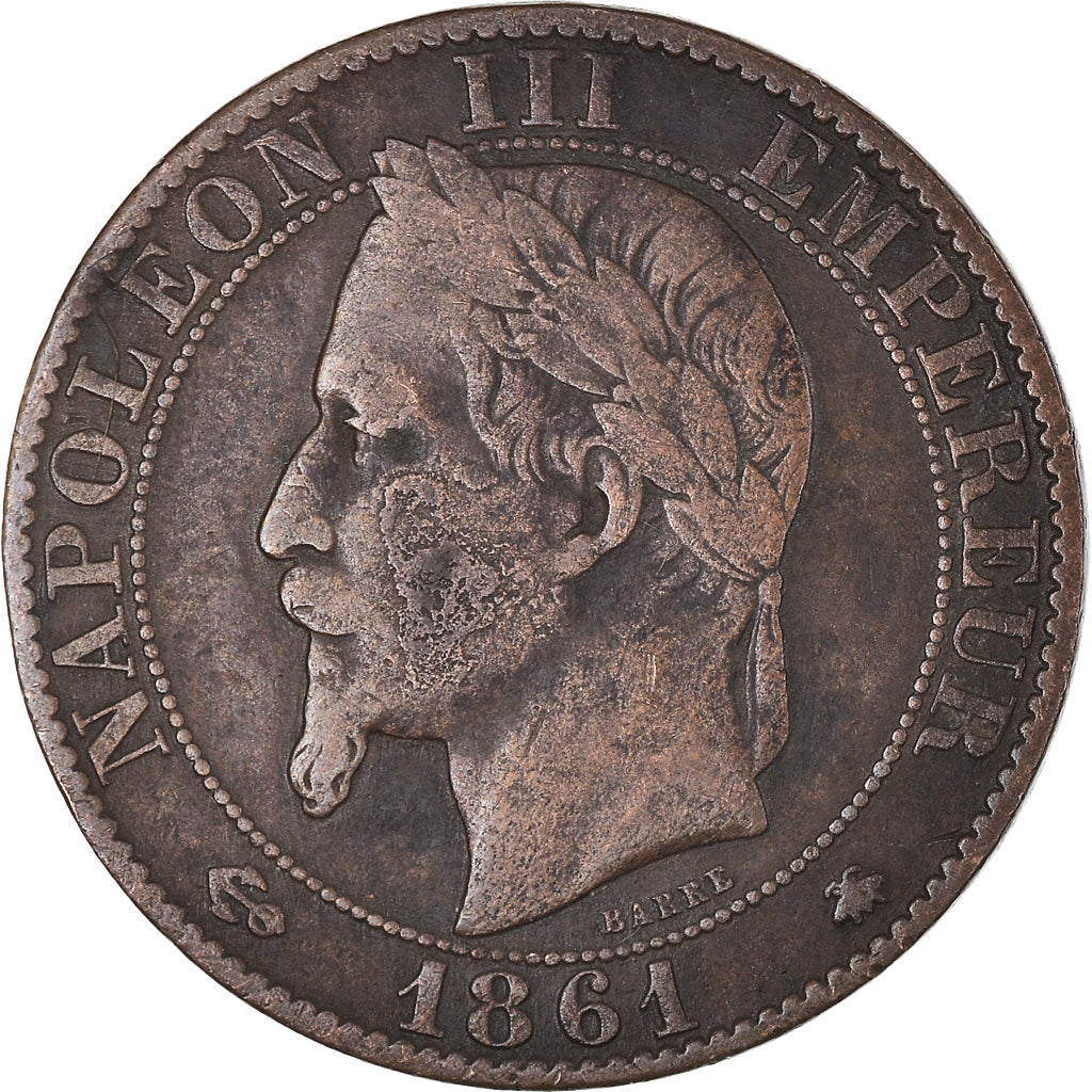 Monnaie, France, Napoleon III, 5 Centimes, 1861, Paris, TB+, Bronze