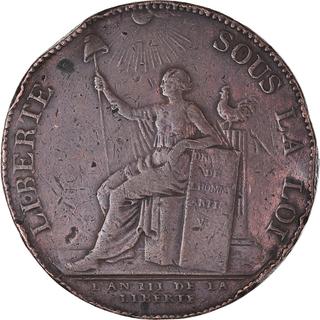 Coin, France, Monneron, 2 Sols, 1791, VF(30-35), Bronze, KM:Tn23, Brandon:217