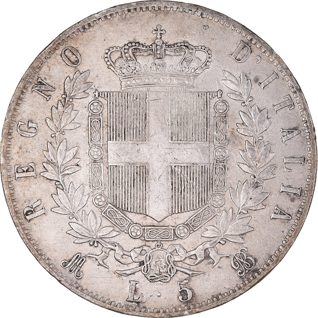 Monnaie, Italie, Vittorio Emanuele II, 5 Lire, 1869, Milan, TTB, Argent, KM:8.3