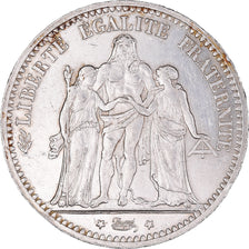 Moneta, Francja, Hercule, 5 Francs, 1873, Paris, AU(50-53), Srebro, KM:820.1