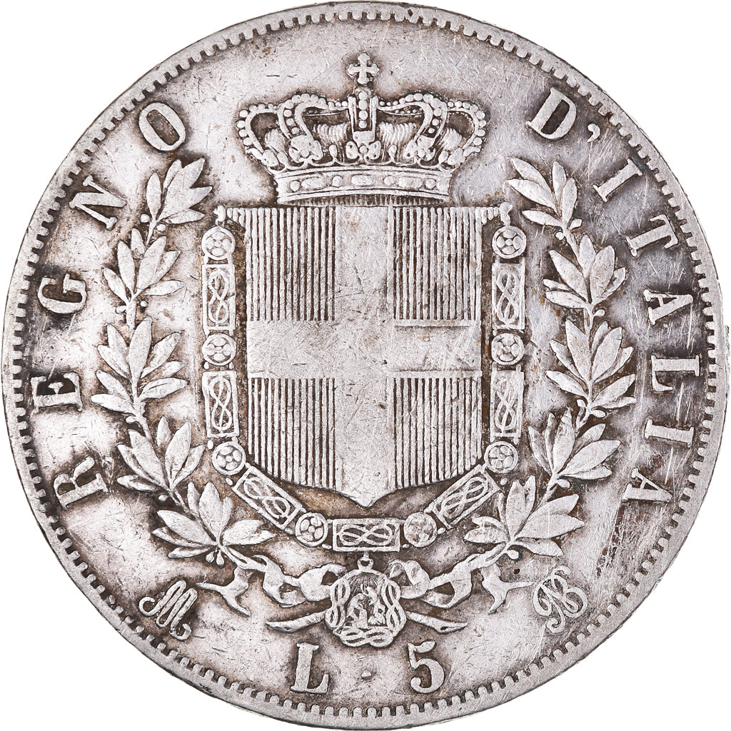 Monnaie, Italie, Vittorio Emanuele II, 5 Lire, 1870, Milan, TTB, Argent, KM:8.3