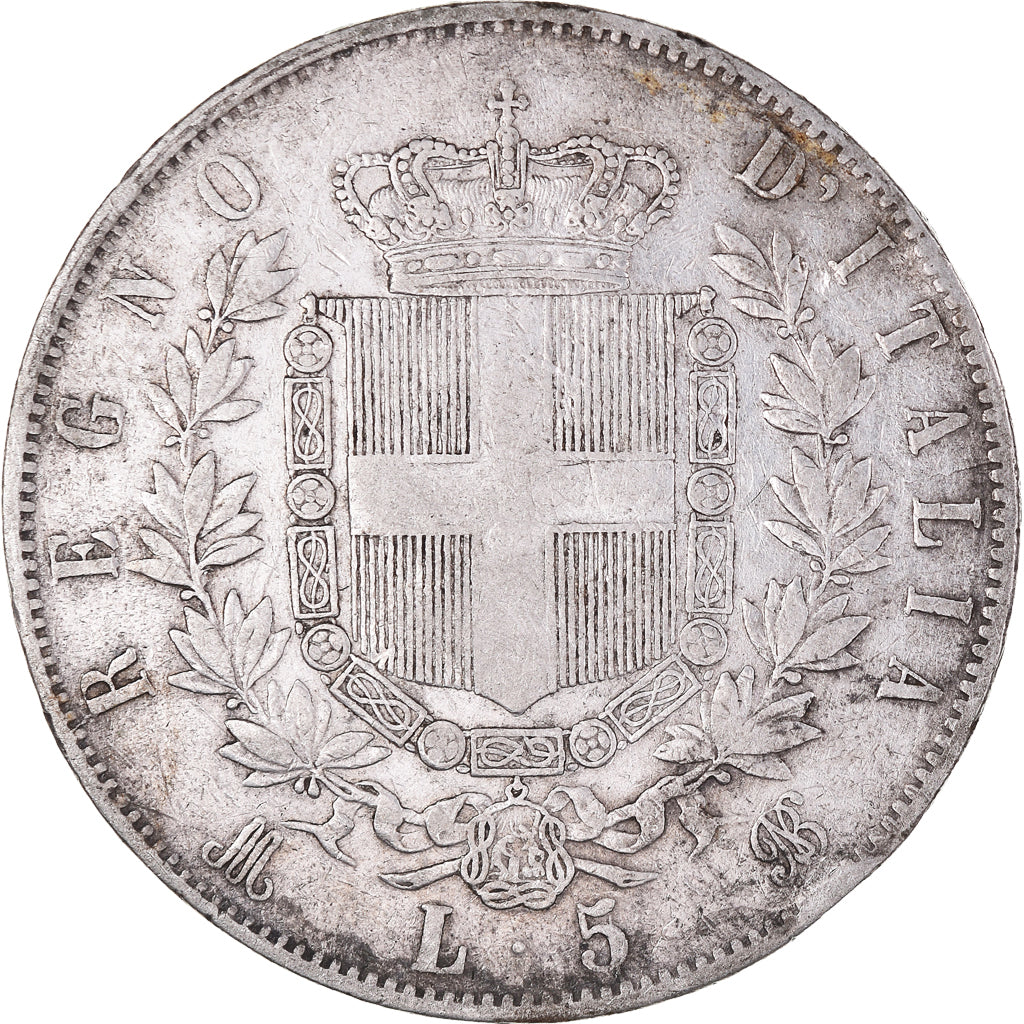 Monnaie, Italie, Vittorio Emanuele II, 5 Lire, 1874, Milan, TB+, Argent, KM:8.3