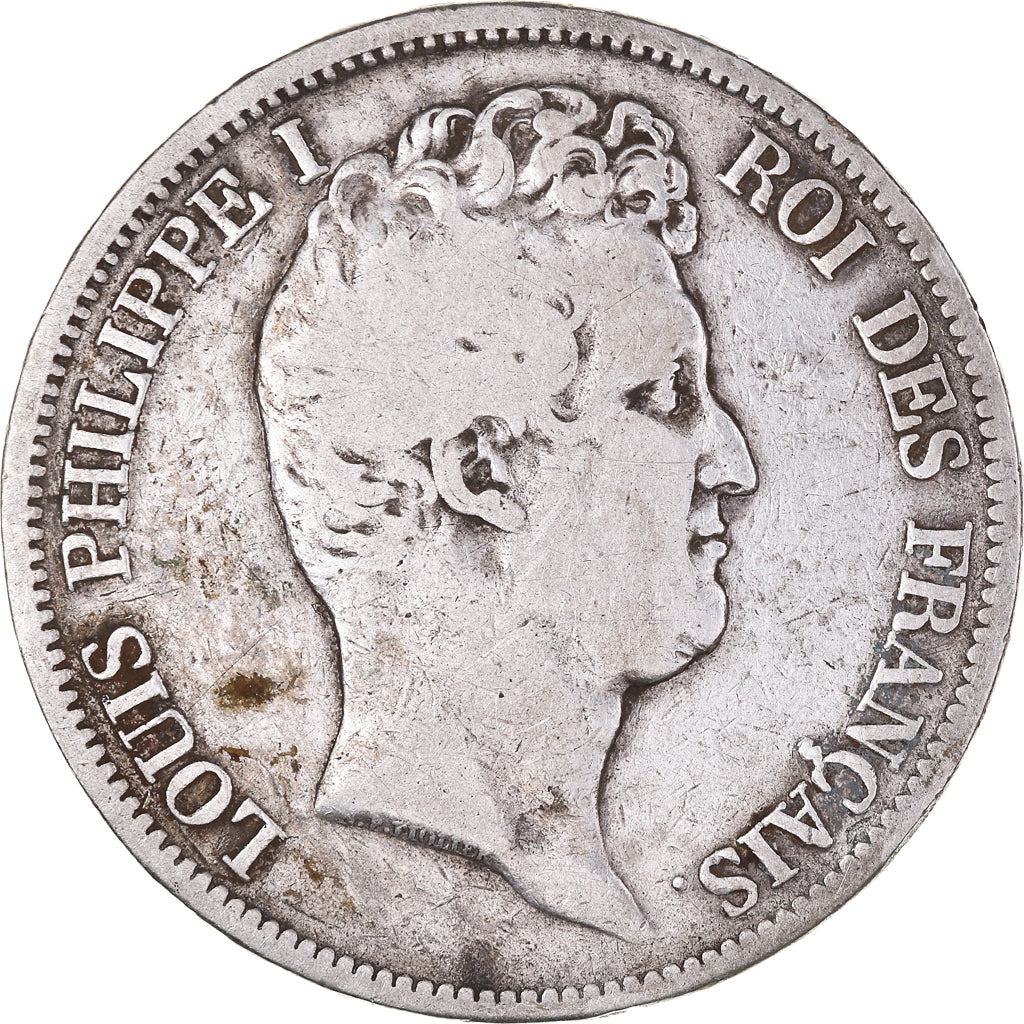Moeda, França, Louis-Philippe, 5 Francs, 1831, Paris, VF(20-25), Prata