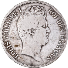 Moeda, França, Louis-Philippe, 5 Francs, 1831, Paris, VF(20-25), Prata