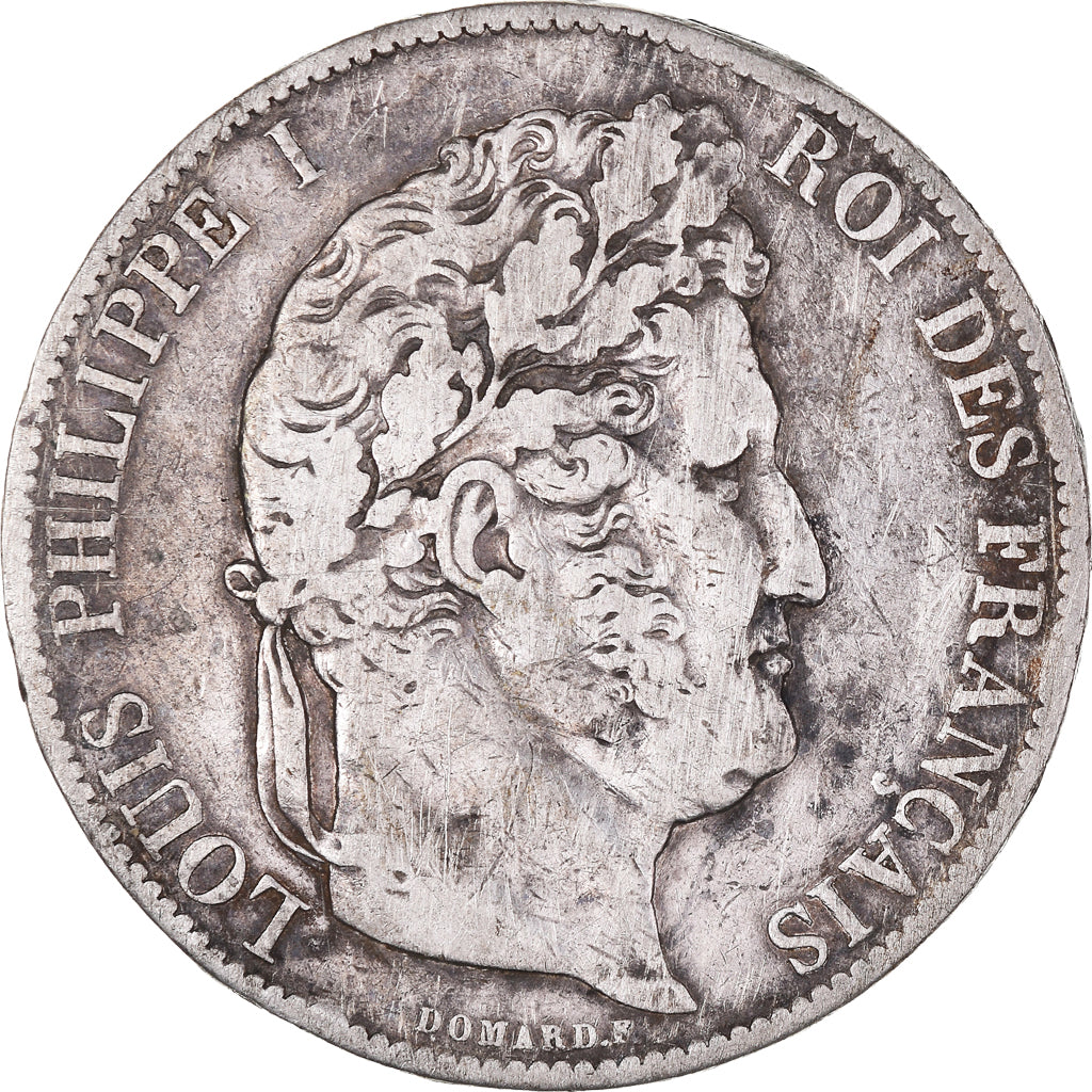 Moeda, França, Louis-Philippe, 5 Francs, 1847, Paris, VF(30-35), Prata
