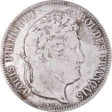 Coin, France, Louis-Philippe, 5 Francs, 1834, Lille, VF(30-35), Silver