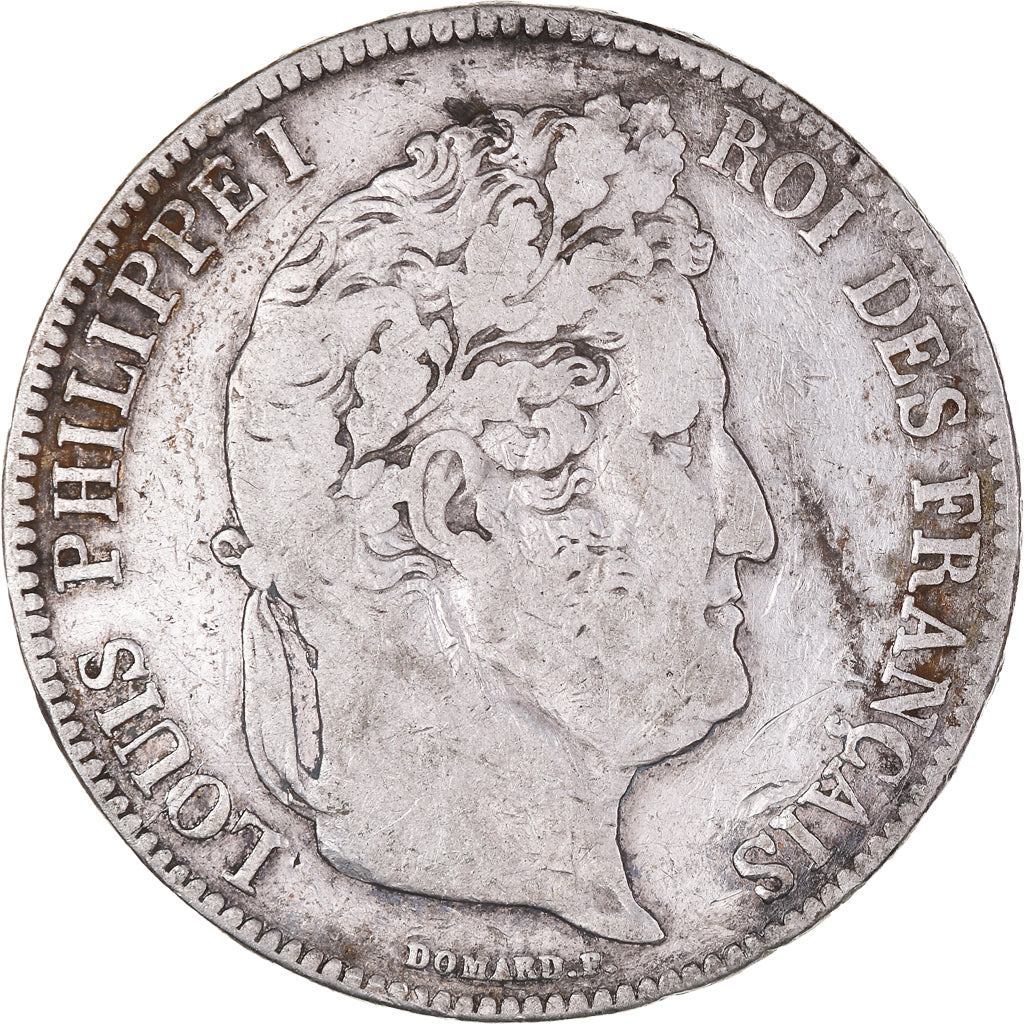 Coin, France, Louis-Philippe, 5 Francs, 1837, Rouen, VF(30-35), Silver