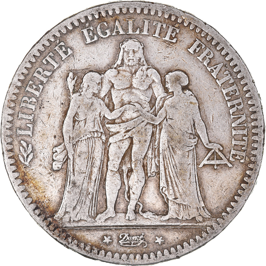 Moneta, Francja, Hercule, 5 Francs, 1849, Paris, VF(30-35), Srebro, KM:756.1