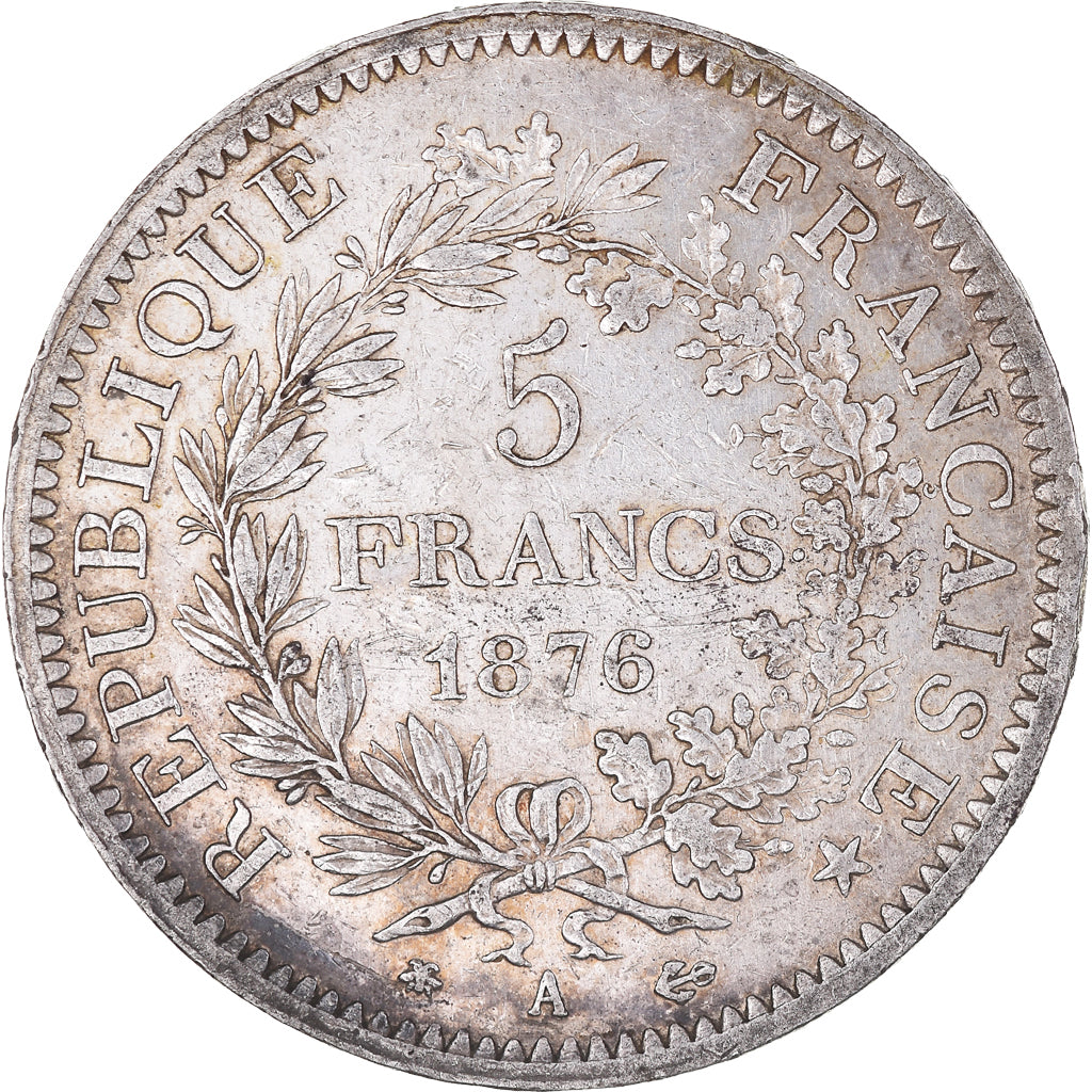 Coin, France, Hercule, 5 Francs, 1876, Paris, EF(40-45), Silver, KM:820.1