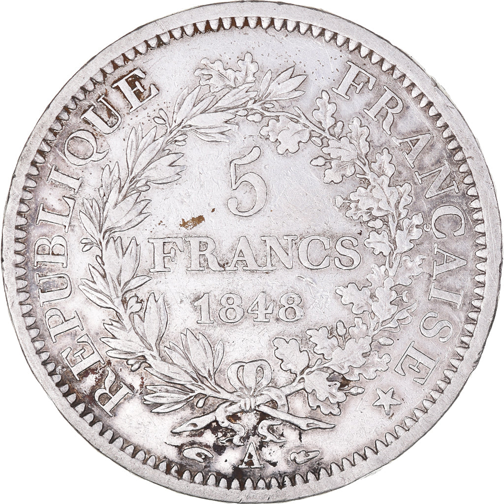 Monnaie, France, Hercule, 5 Francs, 1848, Paris, TTB, Argent, Gadoury:683