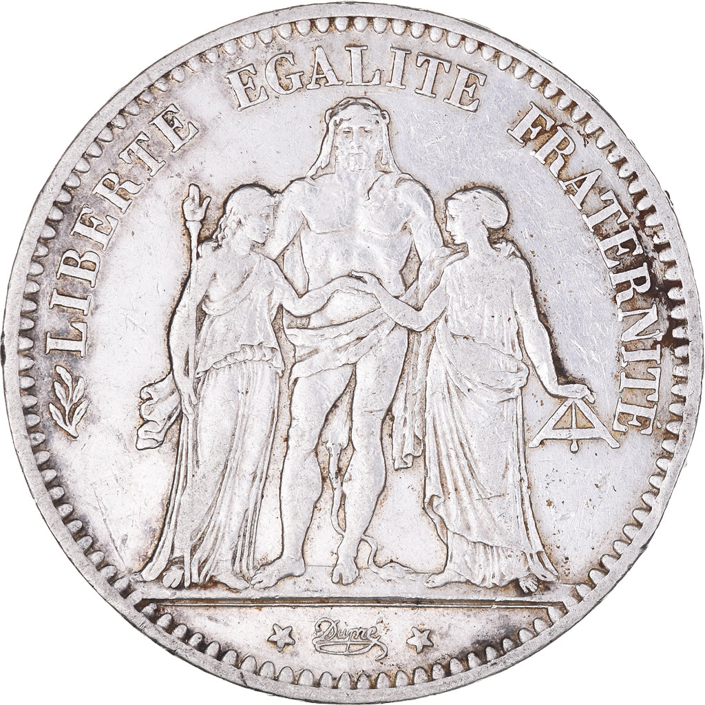 Moneta, Francia, Hercule, 5 Francs, 1875, Bordeaux, BB, Argento, KM:820.2