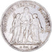 Moneta, Francia, Hercule, 5 Francs, 1875, Bordeaux, BB, Argento, KM:820.2