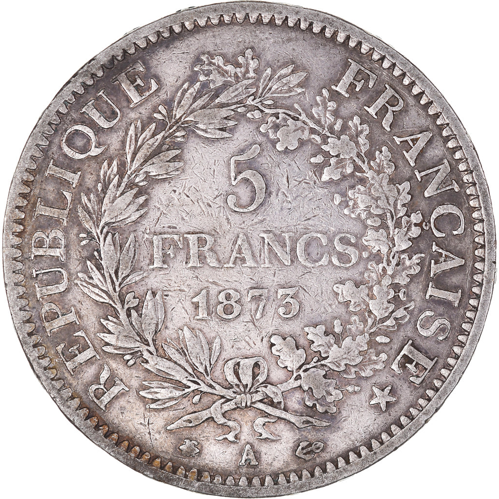 Coin, France, Hercule, 5 Francs, 1873, Paris, VF(30-35), Silver, KM:820.1
