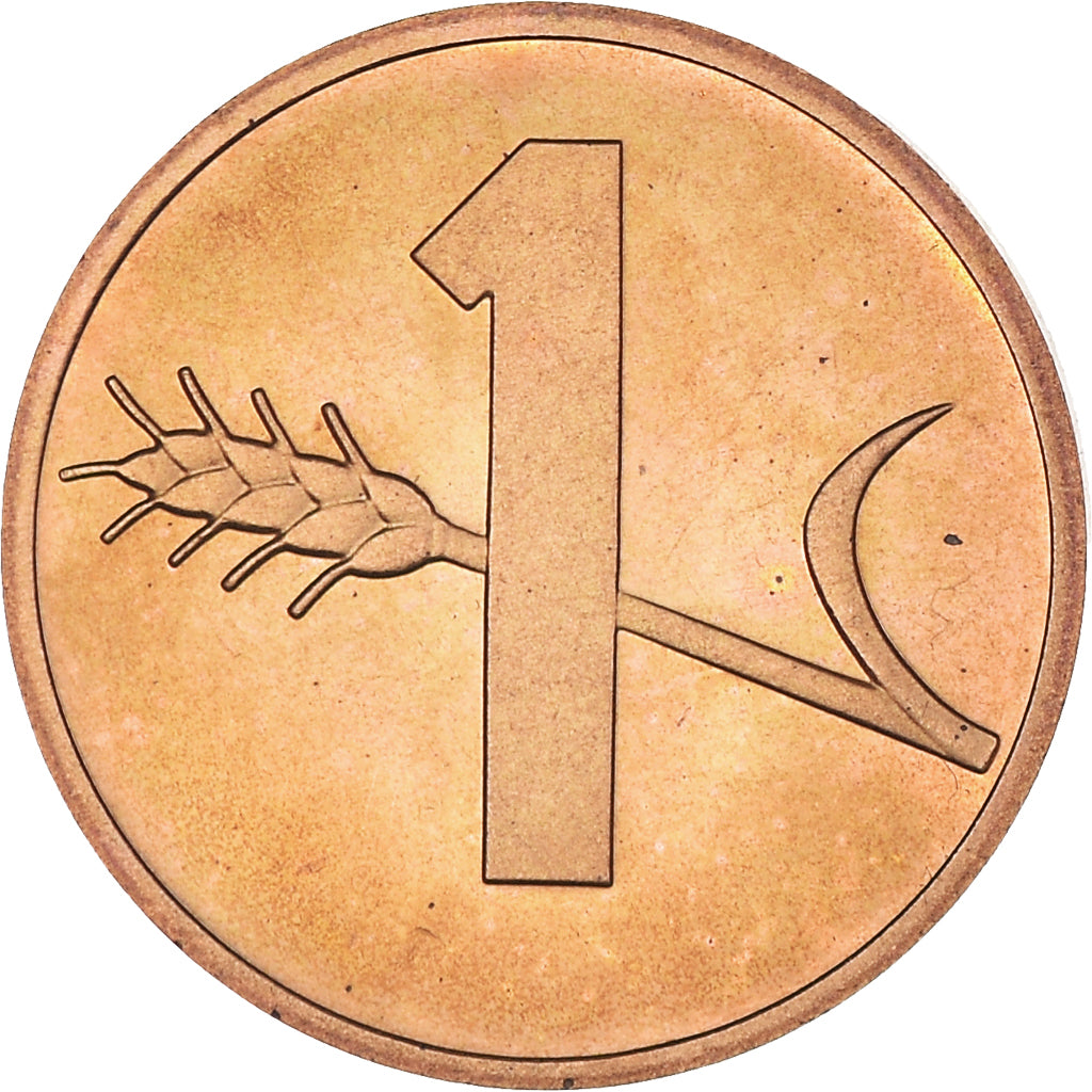 Coin, Switzerland, Rappen, 1980, Bern, Proof, MS(60-62), Bronze, KM:46