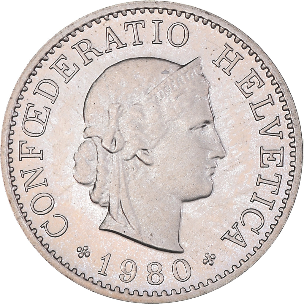 Moneta, Svizzera, 5 Rappen, 1980, Bern, Proof, SPL, Rame-nichel, KM:26