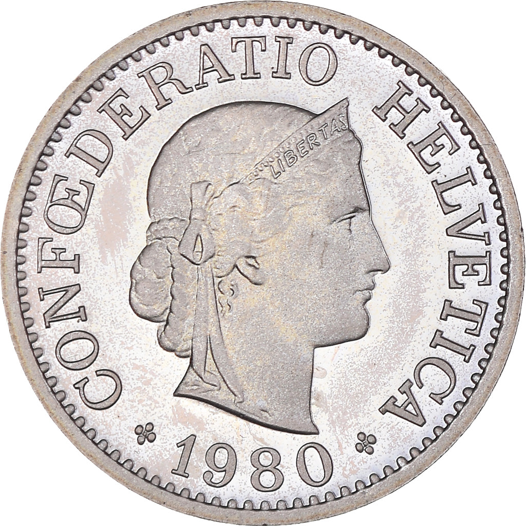 Moneda, Suiza, 10 Rappen, 1980, Bern, Proof, EBC+, Cobre - níquel, KM:27
