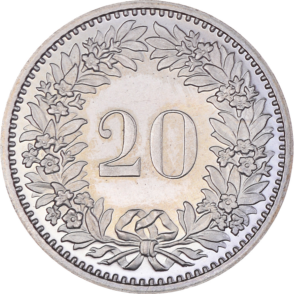 Coin, Switzerland, 20 Rappen, 1979, Bern, Proof, MS(60-62), Copper-nickel