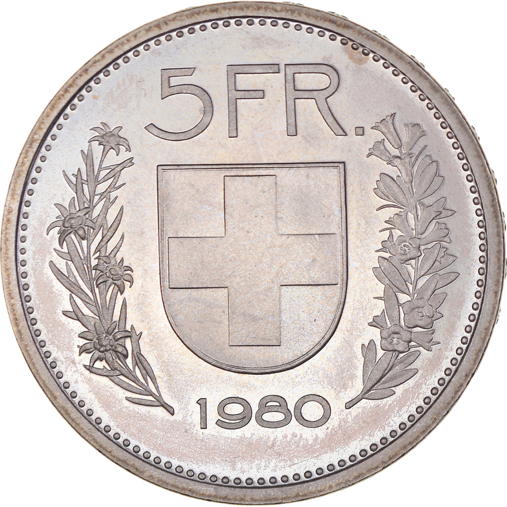Monnaie, Suisse, 5 Francs, 1980, Bern, Proof, SUP+, Cupro-nickel, KM:40a.1