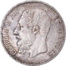 Coin, Belgium, Leopold II, 5 Francs, 5 Frank, 1868, EF(40-45), Silver, KM:24