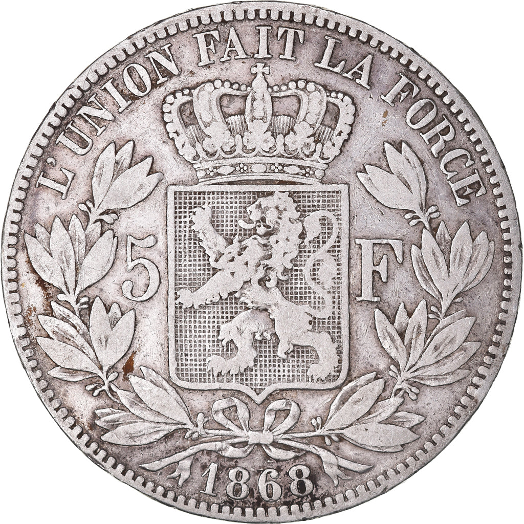Monnaie, Belgique, Leopold II, 5 Francs, 5 Frank, 1868, TB+, Argent, KM:24