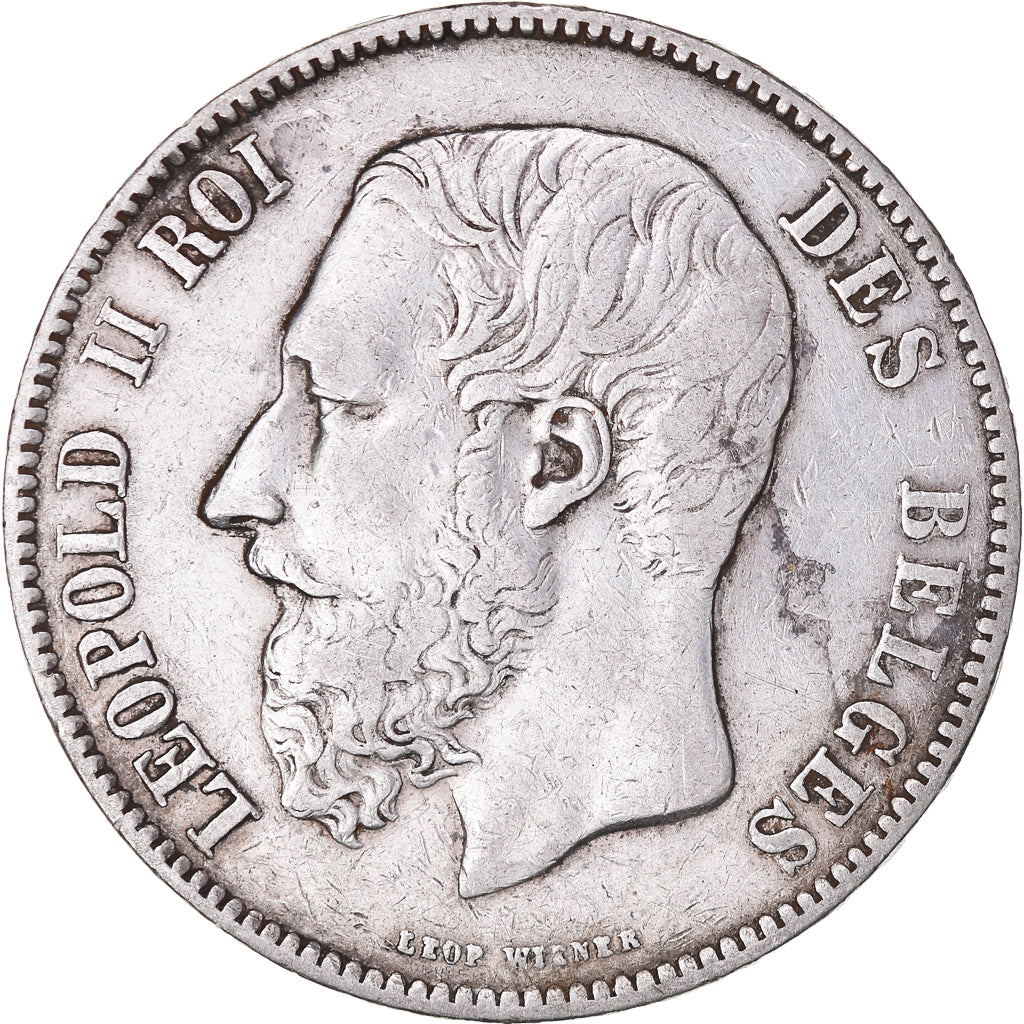 Coin, Belgium, Leopold II, 5 Francs, 5 Frank, 1871, EF(40-45), Silver, KM:24