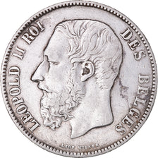 Coin, Belgium, Leopold II, 5 Francs, 5 Frank, 1871, EF(40-45), Silver, KM:24