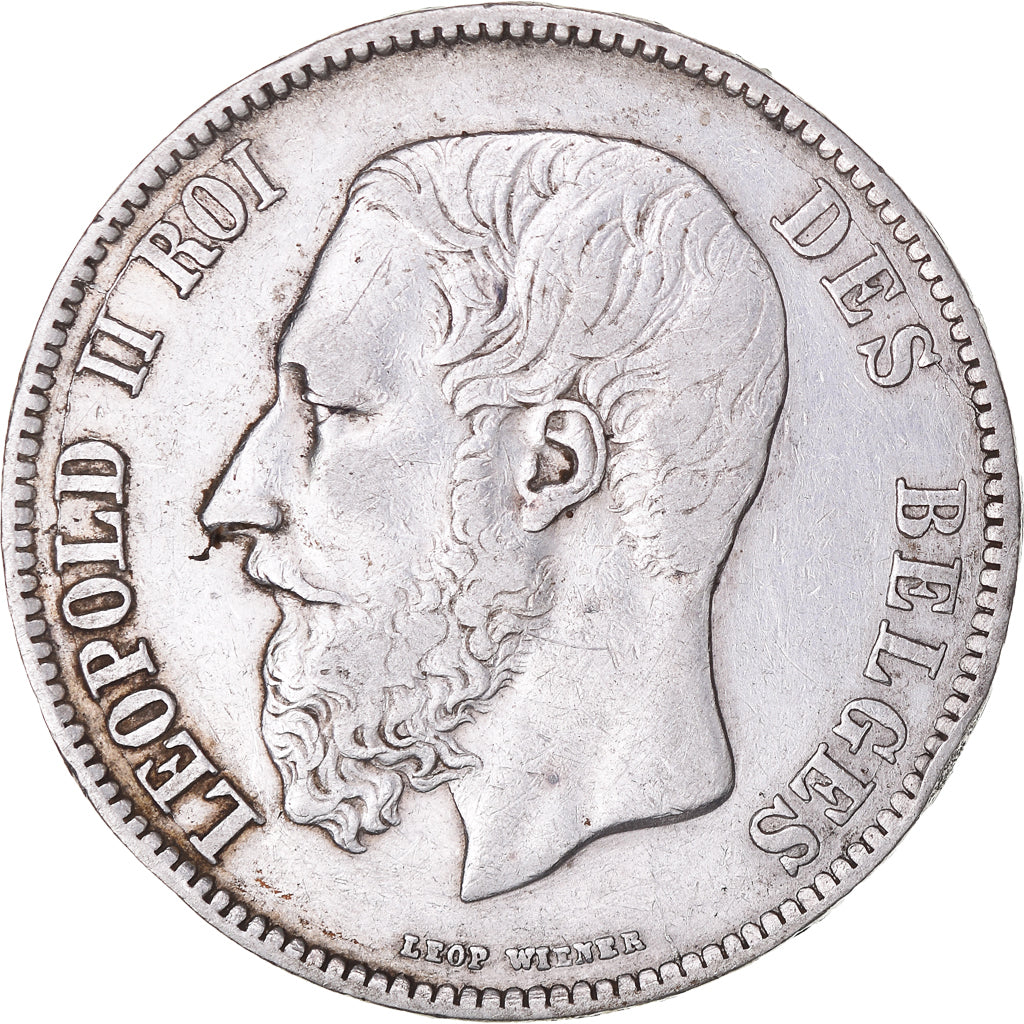 Moneta, Belgio, Leopold II, 5 Francs, 5 Frank, 1871, BB, Argento, KM:24