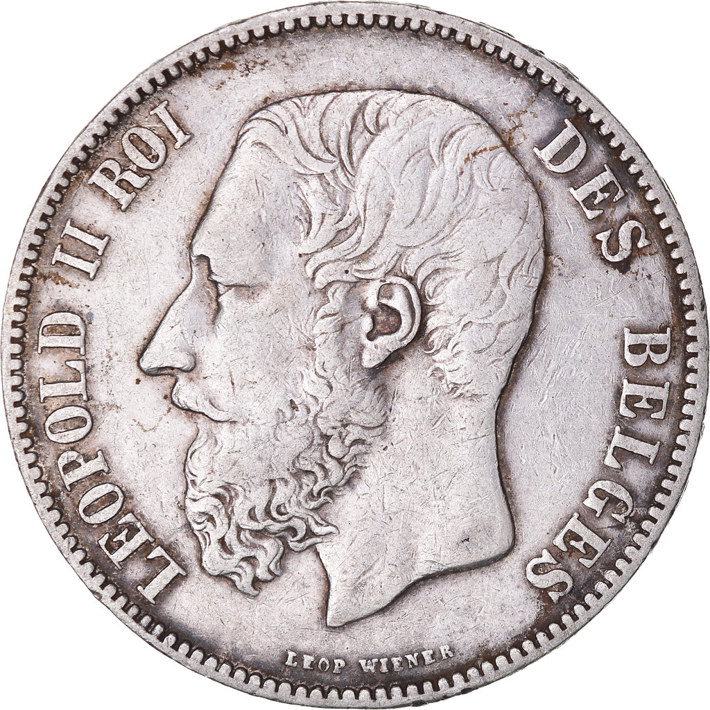 Coin, Belgium, Leopold II, 5 Francs, 5 Frank, 1876, EF(40-45), Silver, KM:24