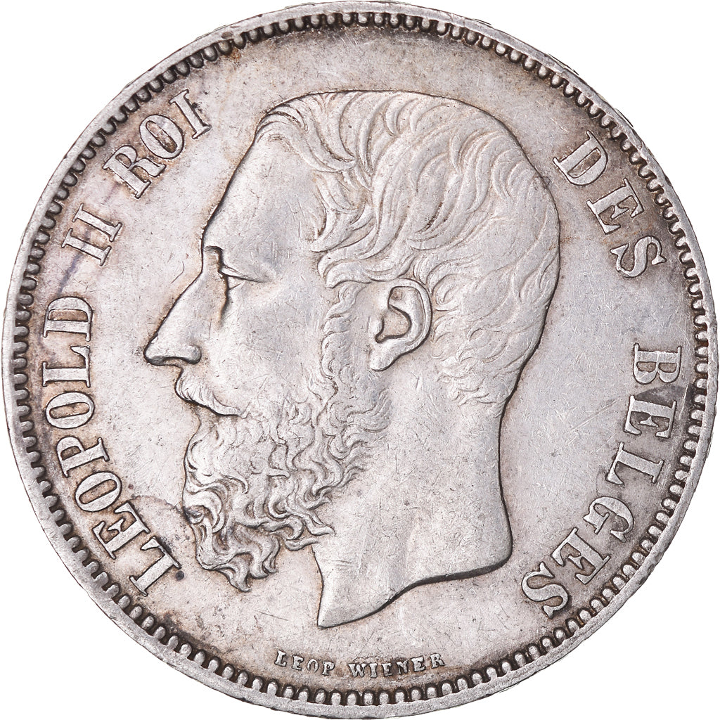 Coin, Belgium, Leopold II, 5 Francs, 5 Frank, 1876, EF(40-45), Silver, KM:24