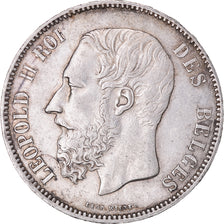 Coin, Belgium, Leopold II, 5 Francs, 5 Frank, 1876, EF(40-45), Silver, KM:24