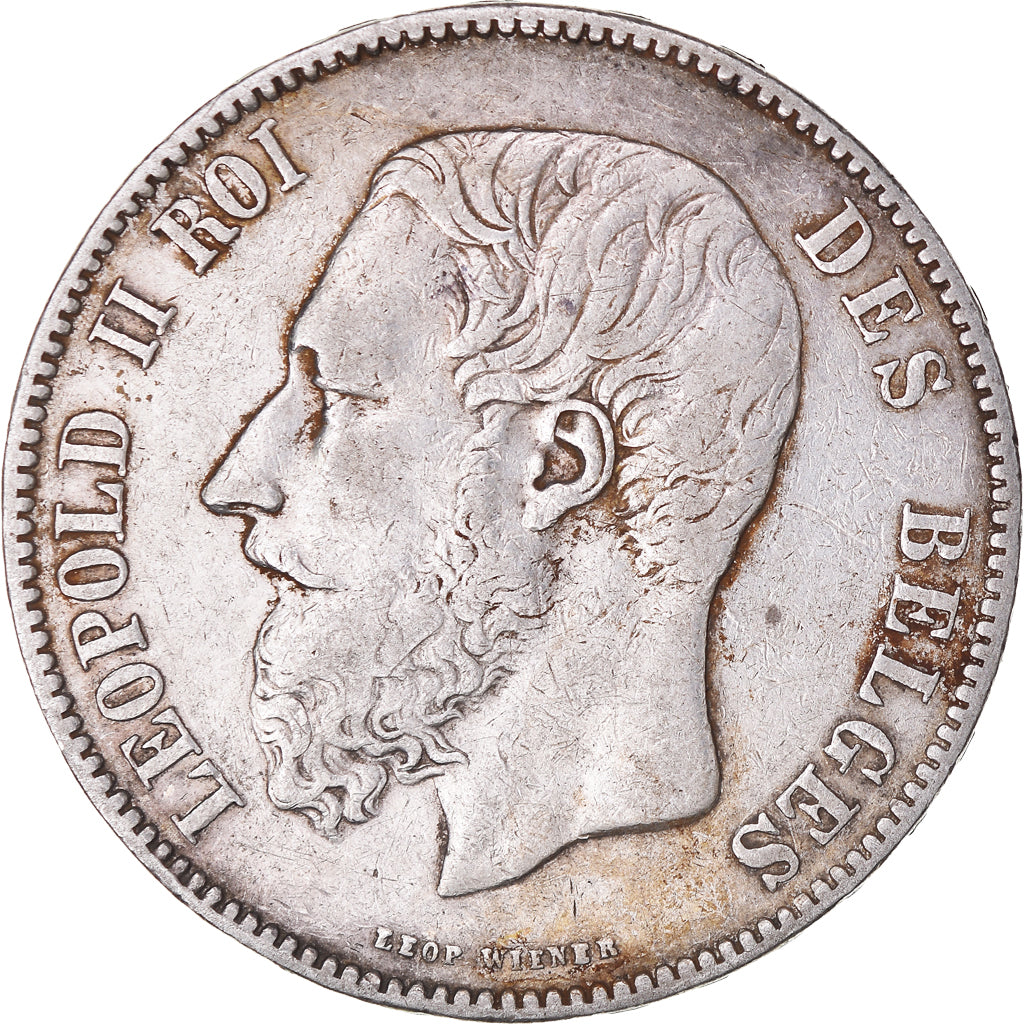 Münze, Belgien, Leopold II, 5 Francs, 5 Frank, 1876, SS, Silber, KM:24