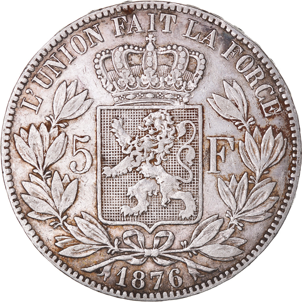 Münze, Belgien, Leopold II, 5 Francs, 5 Frank, 1876, SS, Silber, KM:24