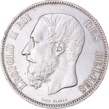 Coin, Belgium, Leopold II, 5 Francs, 5 Frank, 1875, AU(50-53), Silver, KM:24