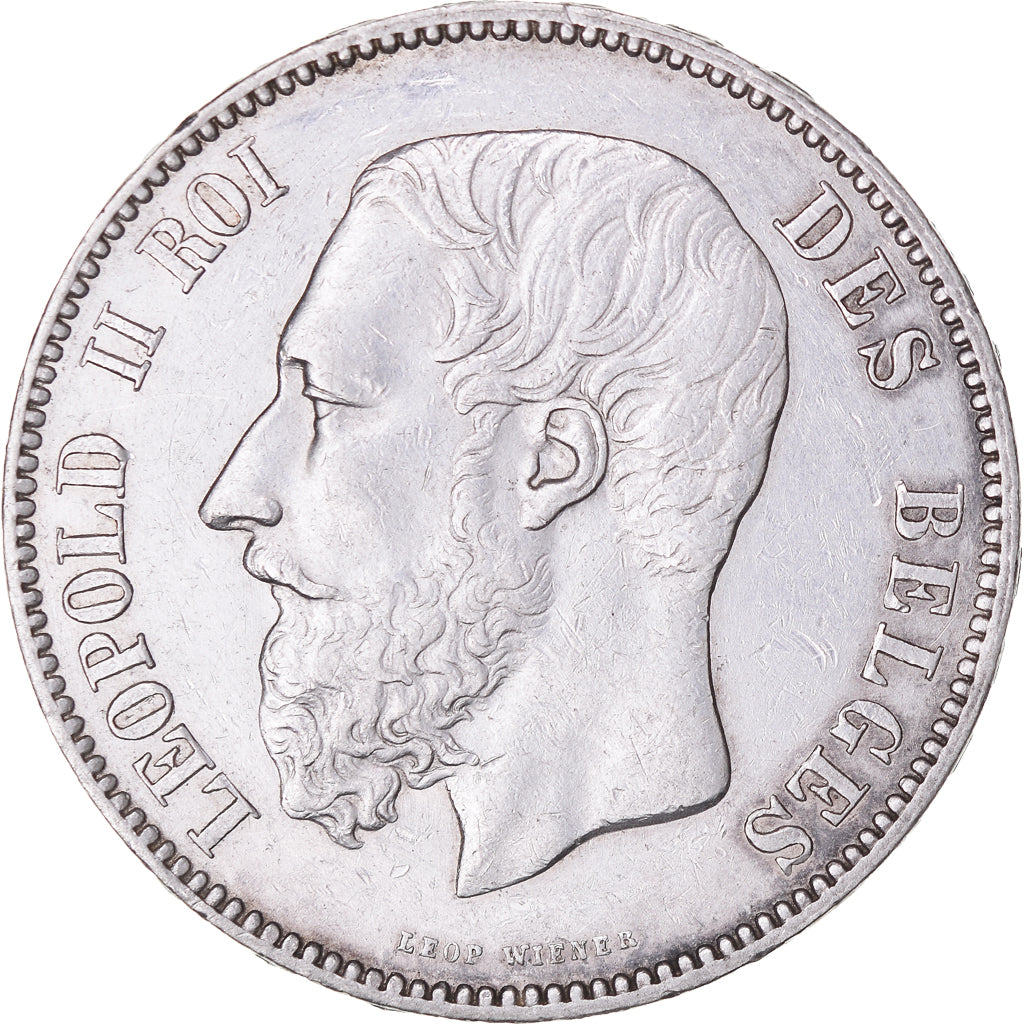 Coin, Belgium, Leopold II, 5 Francs, 5 Frank, 1873, AU(50-53), Silver, KM:24