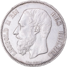 Coin, Belgium, Leopold II, 5 Francs, 5 Frank, 1873, AU(50-53), Silver, KM:24